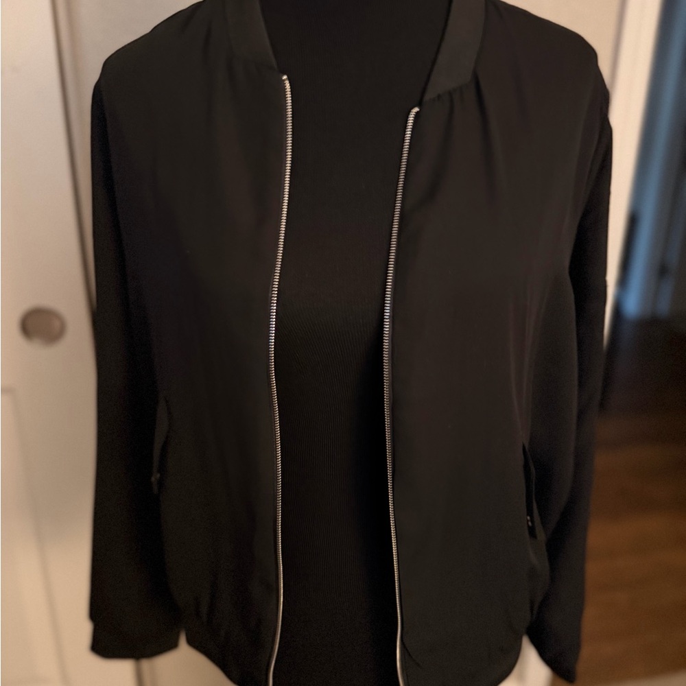 ReneeC. Black Lightweight Women's Bomber Jacket